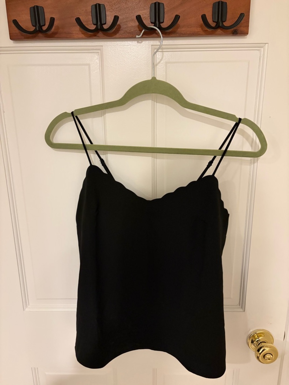 J. Crew Black Scallop-Edge Camisole